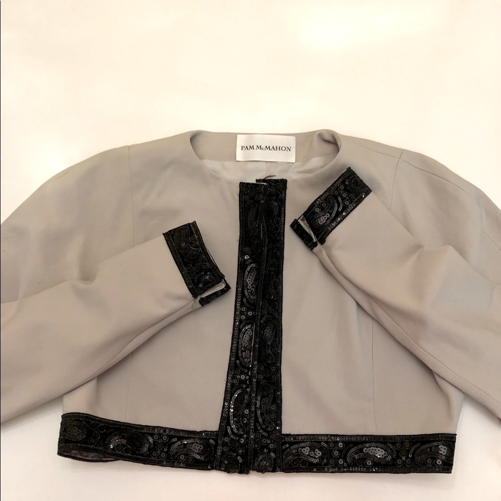 OneOfAKind! Designer Pam McMahon-Hand Tailored Couture 100%Wool Short Jacket